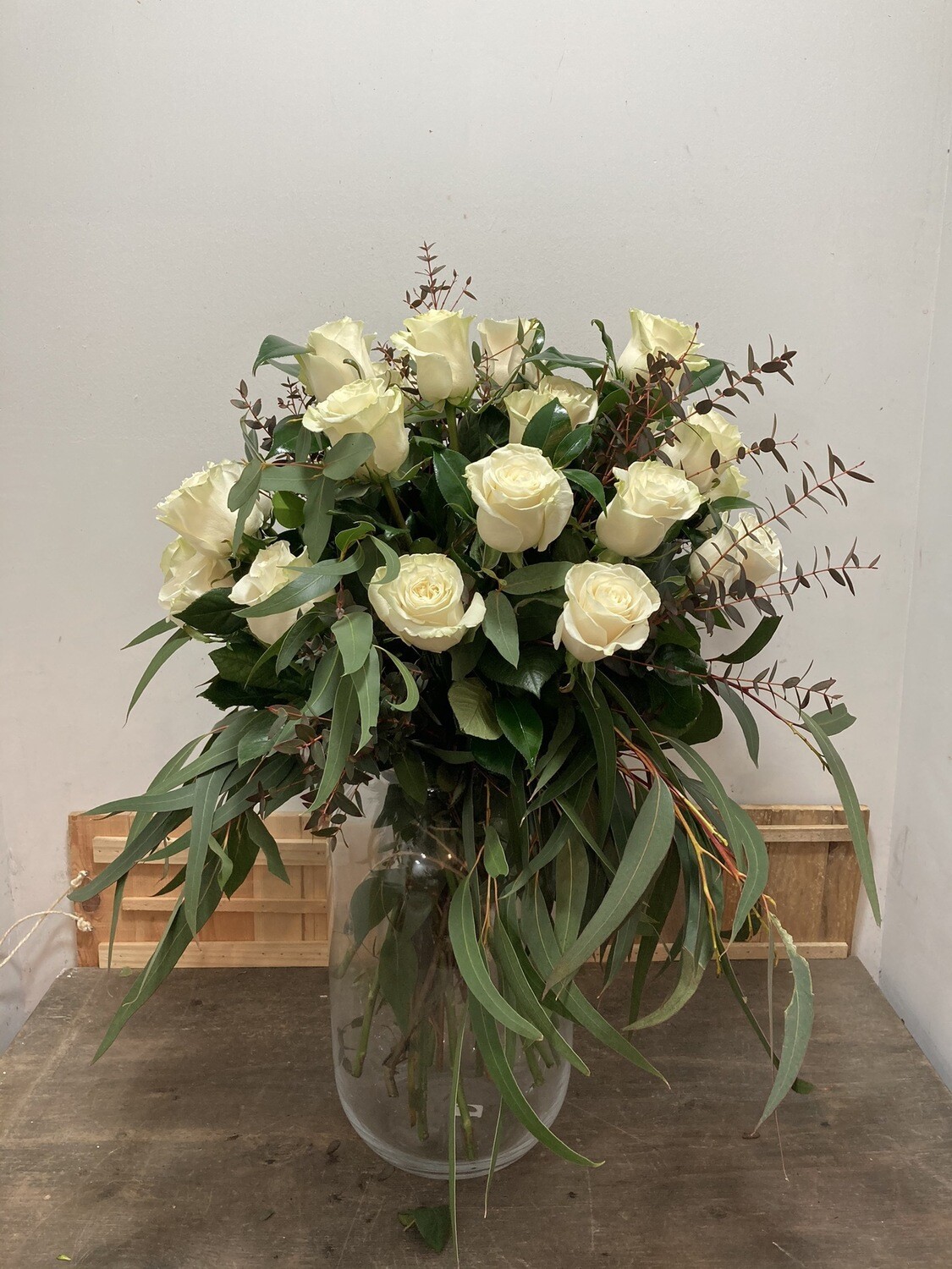 Ram de 20 Roses blanques