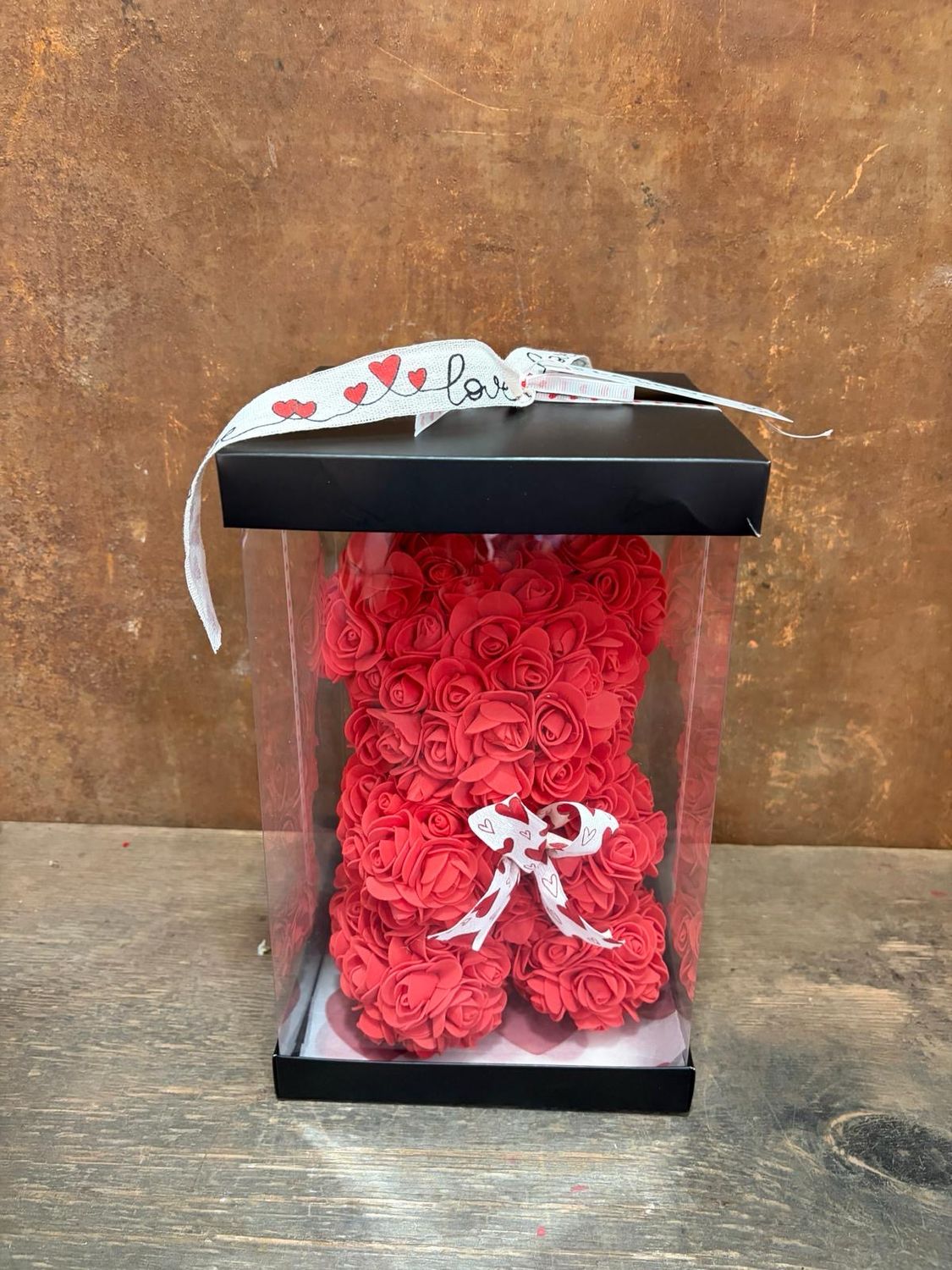 Os. de roses de foam amb caixa de celofana