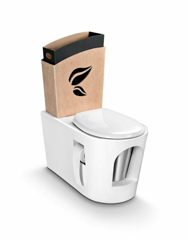 Eco-Trône bois blanc réservoir carton