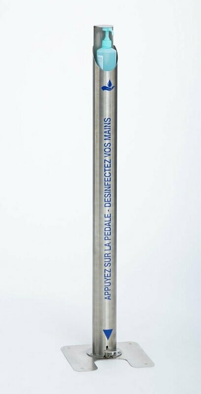 Distributeur de gel hydroalcoolique sur pied