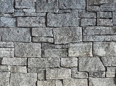 Stone Panel System - Grey Granite Real Stone Cladding Panels (Full Crate + Fixing Kit)