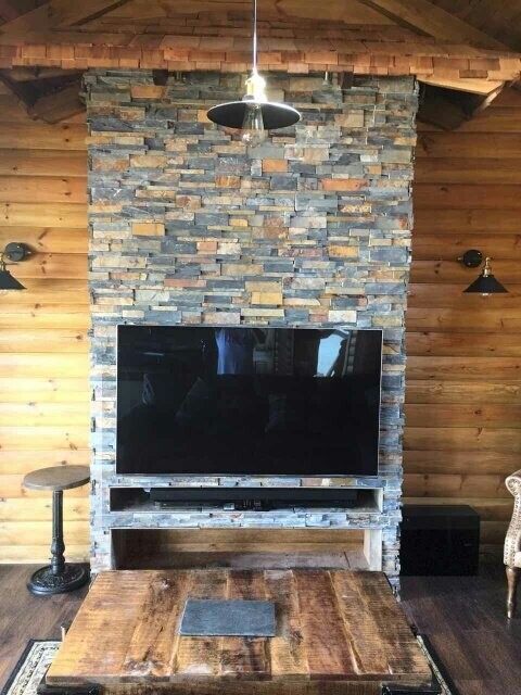 Ledgestone Panels - Black & Rusty Real Stone Cladding (Sample)