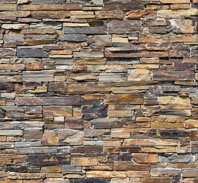 Stone Panel System - Multicolour Real Stone Cladding Panels (Full Crate + Fixing Kit)