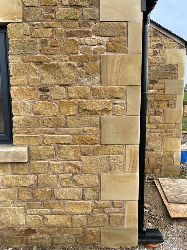 York Stone Reclaimed Random Cropped Real Stone Cladding - Samples