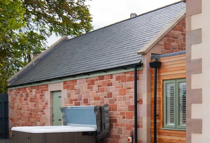 Red/Pink Sandstone Mix Real Stone Cladding Slips - Sample