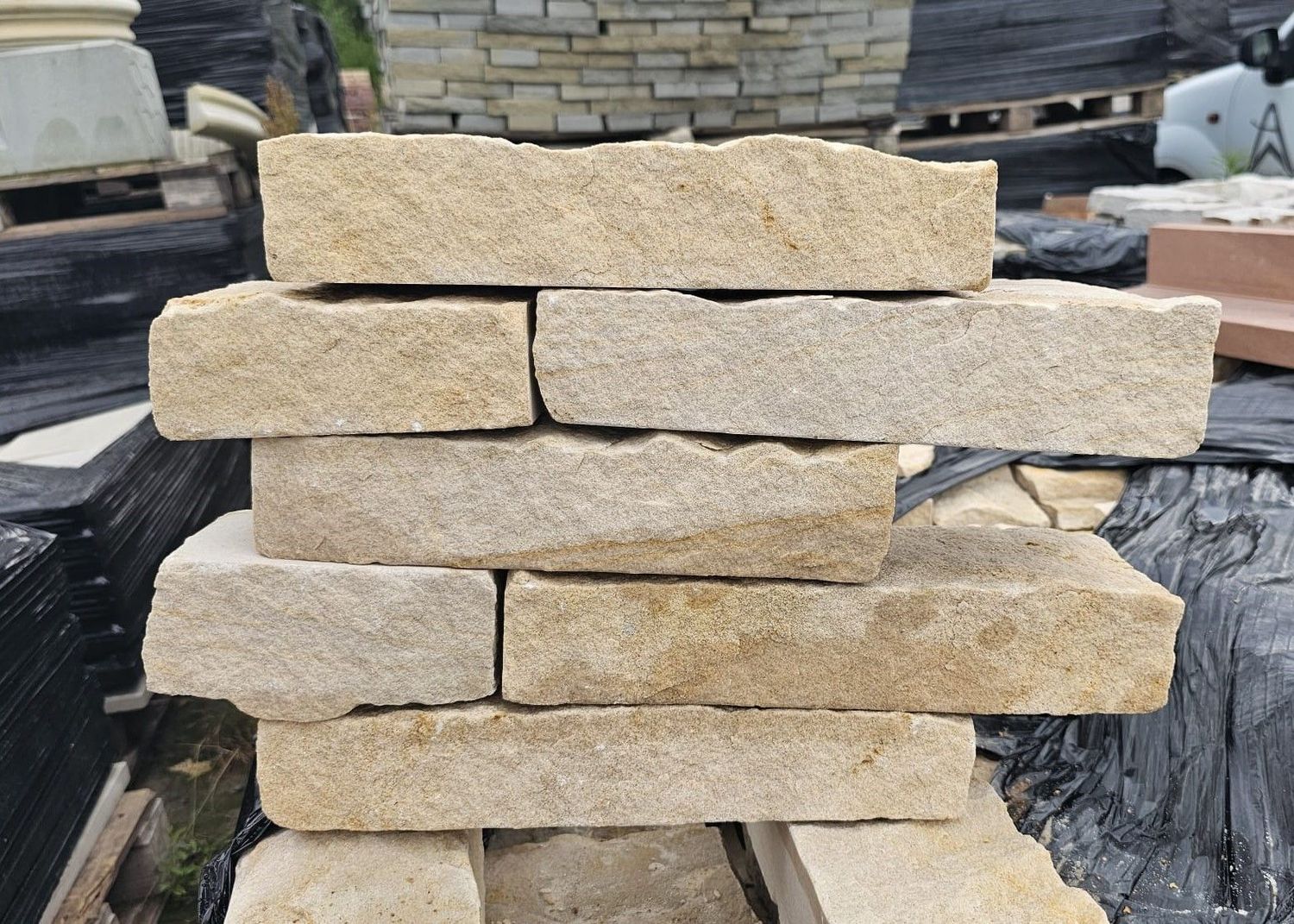 Dry Stone Buff Sandstone Real Stone Cladding - Sample
