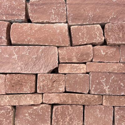 Cheshire Red Sandstone Tumbled Real Stone Cladding - Corners