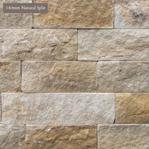 York Stone Coursed & Split Face 140mm Real Stone Cladding Corners