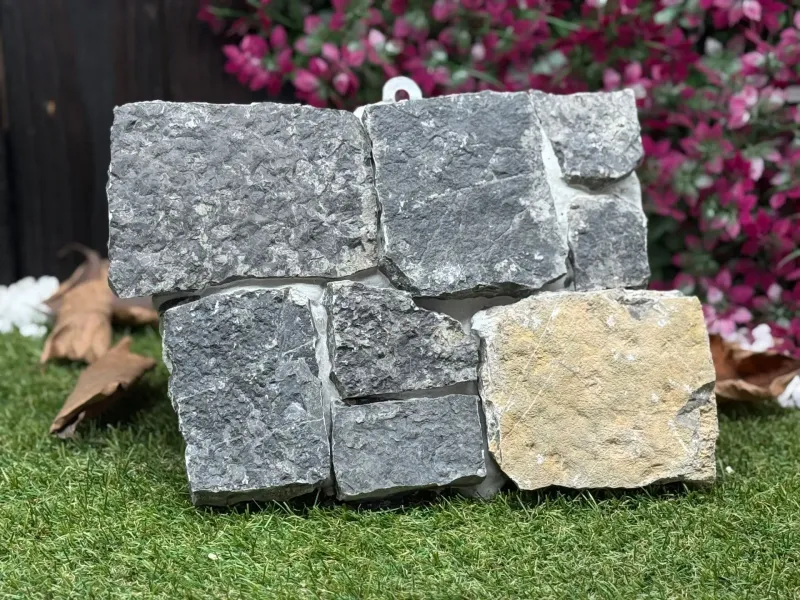 Stone Panel System - Black Limestone Real Stone Cladding Panels (Standard Sample)