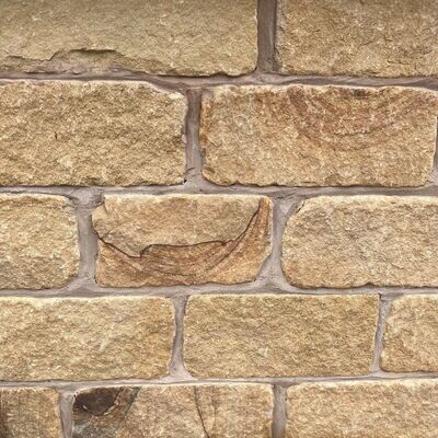 York Stone Coursed & Tumbled 140mm Real Stone Cladding Slips