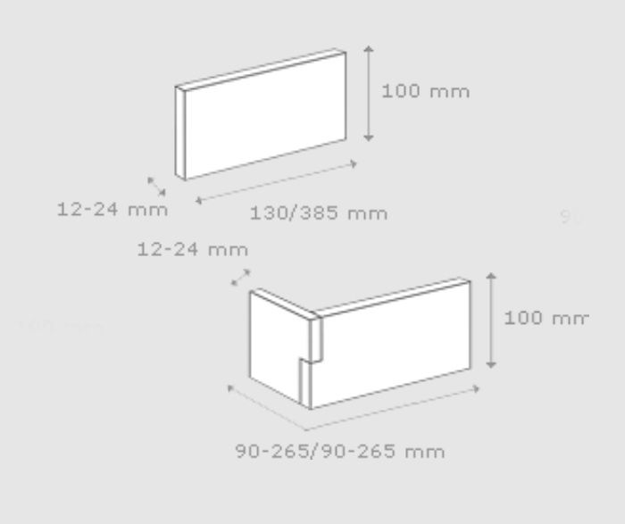 NEPAL BLACK NO3 - Cast Stone Corners (1 box / 1.2 lm)