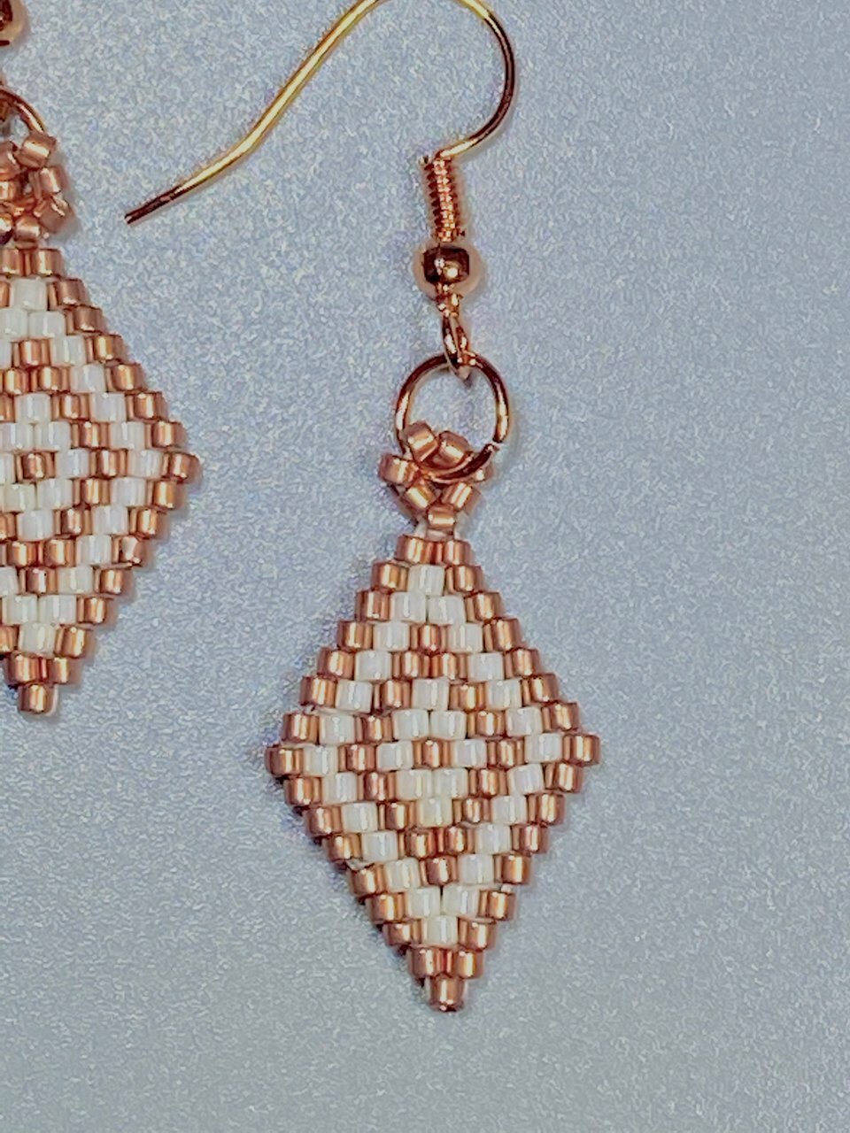 Customizable - Small Diamond Shaped Brick Stitch Earrings