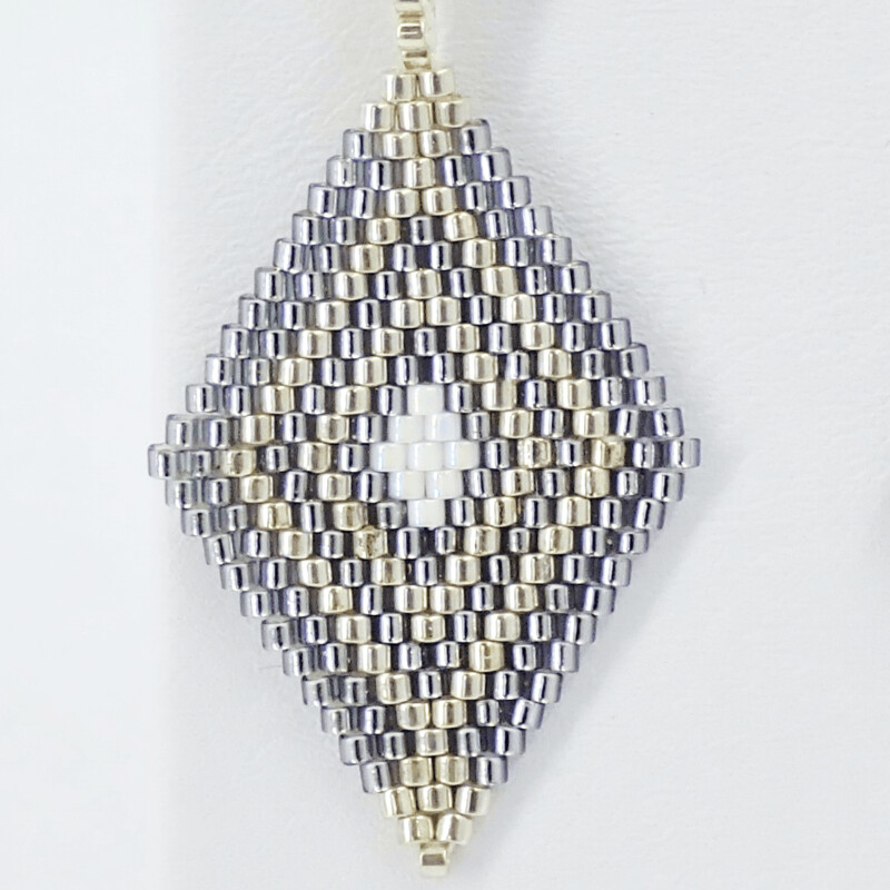 Customizable  - Large Diamond Shaped Brick Stitch Earrings
