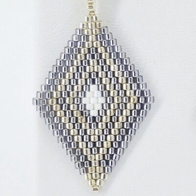 Customizable - Large Diamond Shaped Brick Stitch Earrings