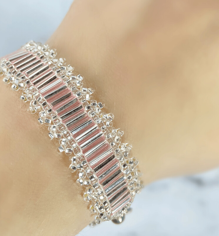 Pink Lace Beaded Bracelet