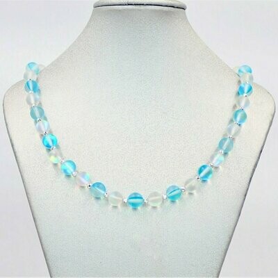 Princess Style Synthetic Opal Quartz Necklace