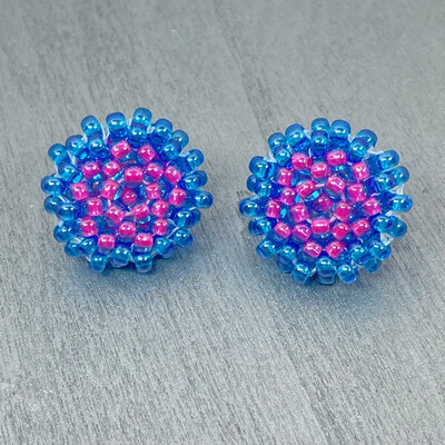 Adorable Round Beaded Post Earrings
