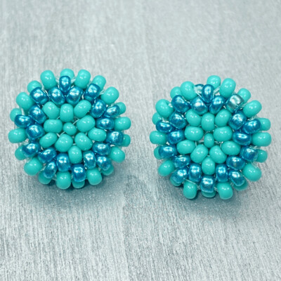 Adorable Round Beaded Post Earrings Style 2
