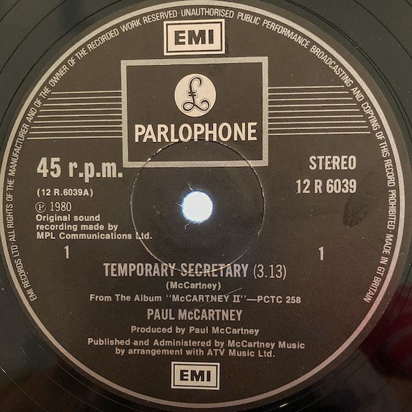 Paul McCartney – Temporary Secretary Paul McCartney – Temporary Secretary