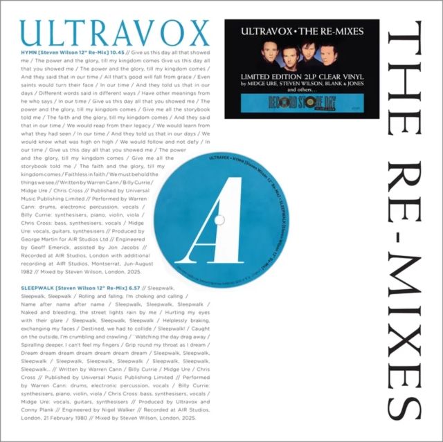 ULTRAVOX / RE-MIXES (2LP/CLEAR VINYL) (RSD)