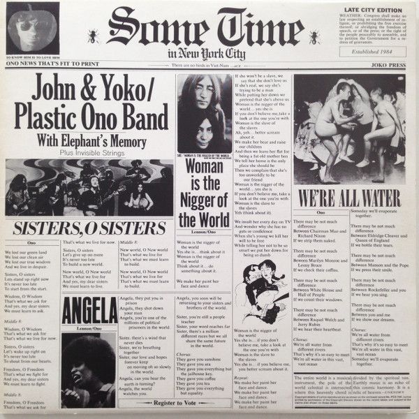 John & Yoko* / Plastic Ono Band* With Elephant's Memory* And Invisible Strings – Some Time In New York City John & Yoko* / Plastic Ono Band* With Elephant's Memory* And Invisible Strings – Some Time In New York City