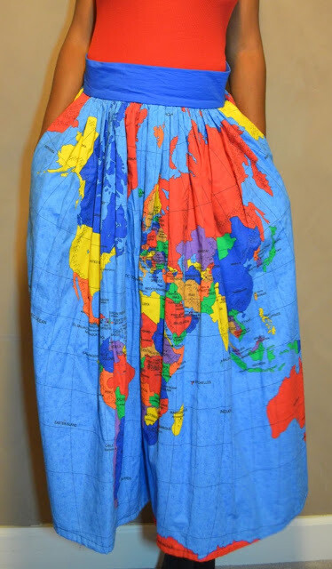MAP OF THE WORLD SKIRT maxi