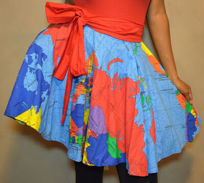 MAP OF THE WORLD SKIRT mini