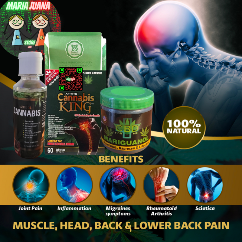 1 Cannabis King,  1 Cannabis Oil & Mariguanol Cooling gel (gel is big size 250 gms) Bundle!