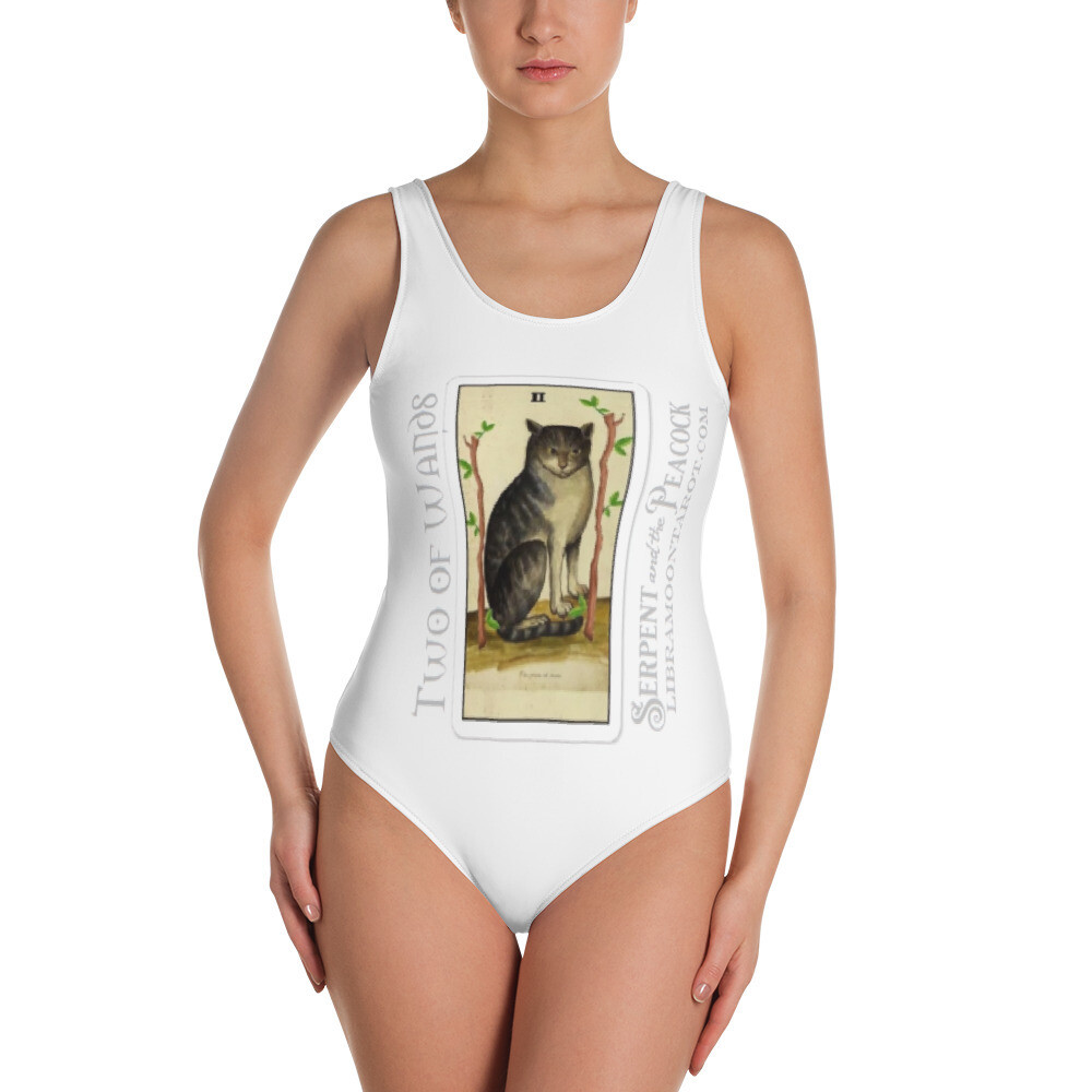 One-Piece Swimsuit - Tarot; Two of Wands, Size: XS