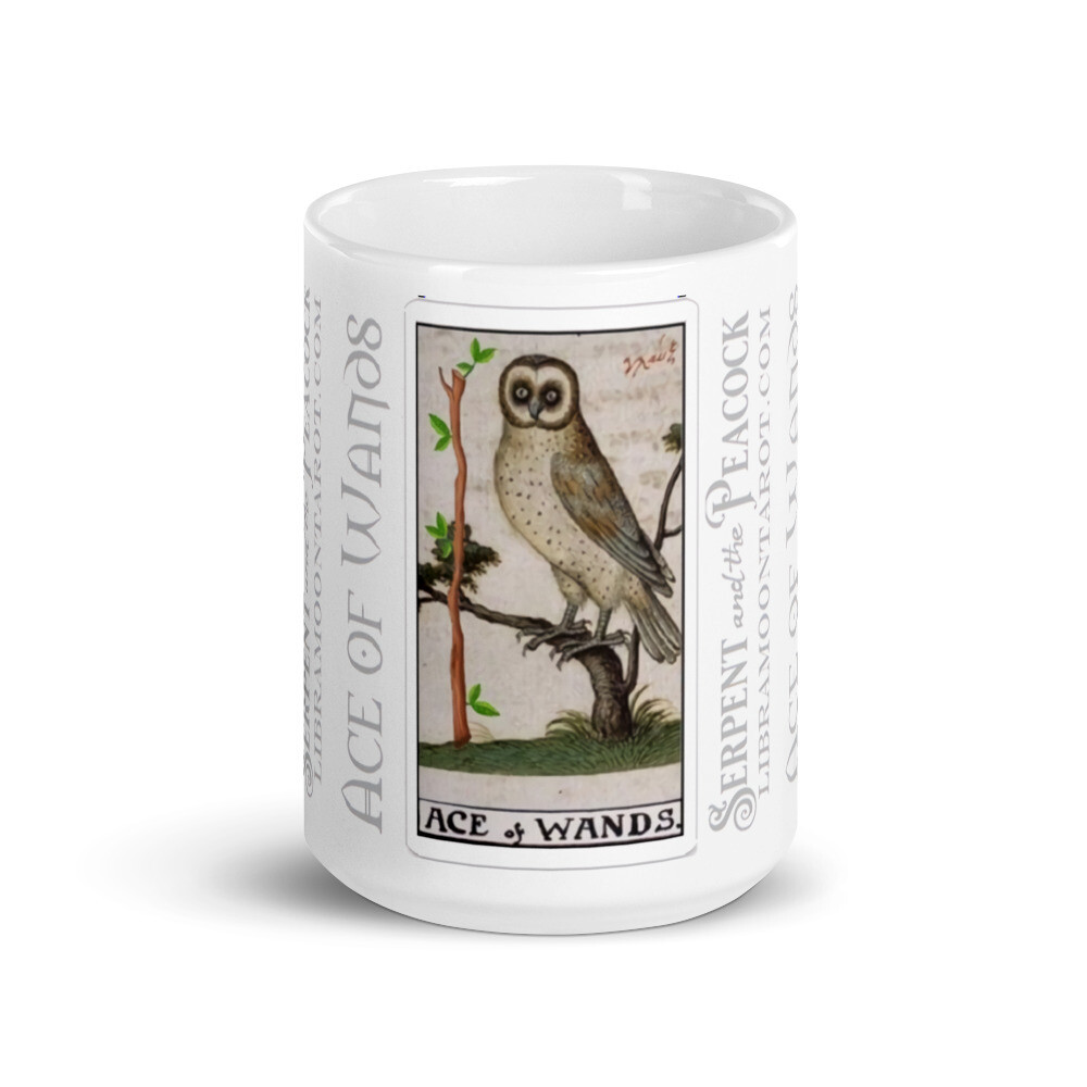 White glossy mug - Tarot; Ace of Wands