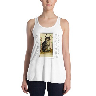 Women's Flowy Racerback Tank - Tarot; Two of Wands