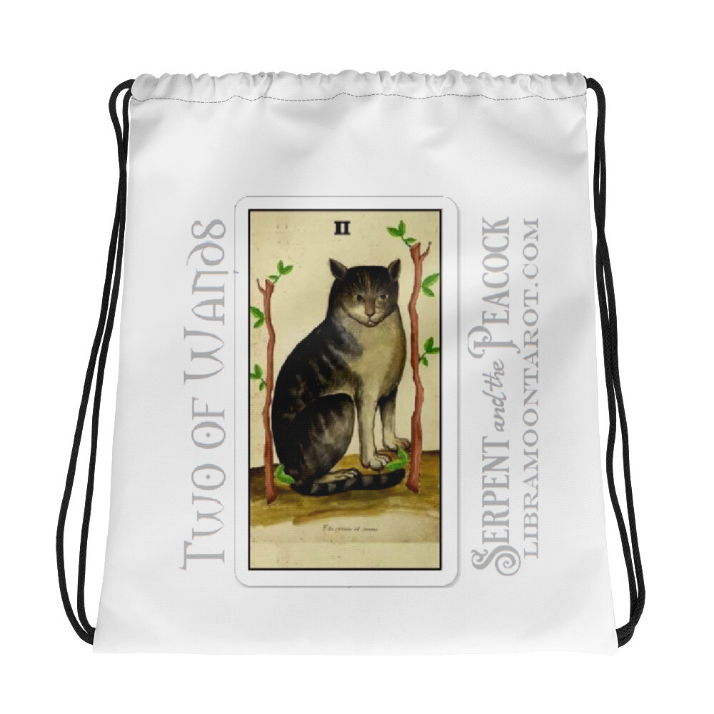 Drawstring bag - Tarot Two of Wands