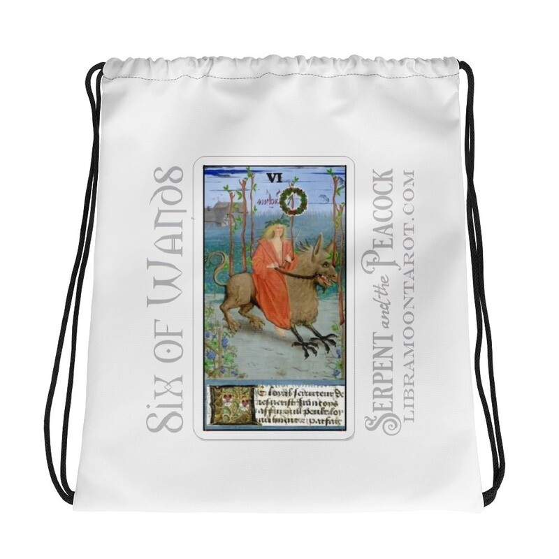 Drawstring bag - Tarot Six of Wands