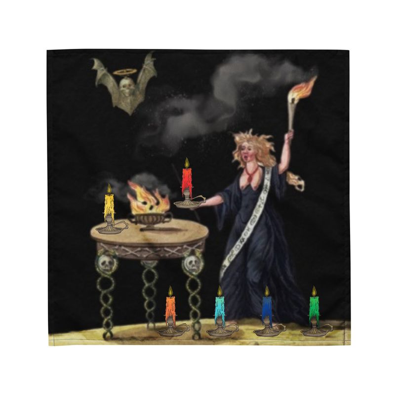 Tarot Cloth - Witches&#39; Candle in Black