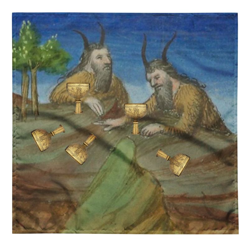 Tarot Cloth Five of Cups.