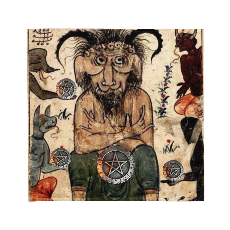 Tarot Cloth Four of Pentacles Iblis