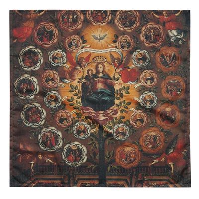 Tarot Cloth the World Card Medieval Earth