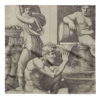 Reading Cloth - Fat Guy with the Grapes