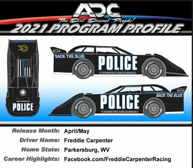 Freddie Carpenter Back the Blue Late Model Dirt  2021 1:64 scale