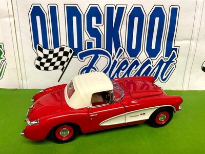 1957 Chevy Corvette Fuelie Convertible Red Franklin Mint 1:24 Scale