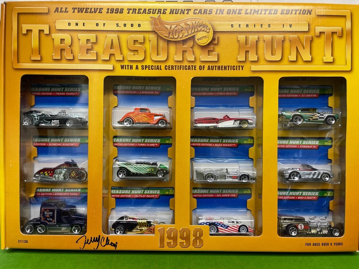 1998 Treasure Hunt Hot wheels 12 car set 12 SIGNATURES