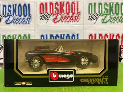 1957 Corvette Black and Red Convertible Burago Diamonds Cod. 3034 1:18 scale