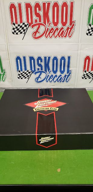 Johnny Lightning Collector Club Membership Box with 1:64 scale 1967 Plymouth GTX Convertible, 1969 Royal Bobcat GTO and Keychain