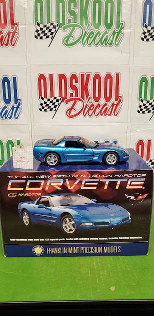1999 Corvette Hardtop Blue Franklin Mint B11ZD51 1:24 Scale