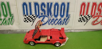 1985 Lamborghini Countach 5000s Seville Red 1990 Franklin Mint B11NK22 1:24 Scale