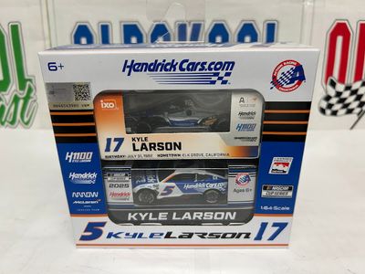 Kyle Larson #5 &amp; #17 HendrickCars.com H1100 GF HT *2 CAR SET* Limited Edition 2025 Nascar Cup Series CX52565HDDKL2GF 1:64 scale