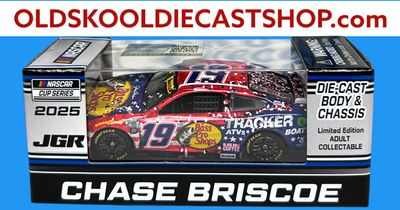 Chase Briscoe #19 Bass Pro Shops Patriotic Darlington Win 8/31/2025 Race Win 2025 NASCAR Cup Series W192561SALCJL 1:64 scale