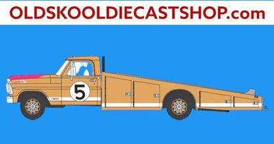 *PRE-ORDER ONLY* 1970 Ford F350 Ramp Truck - #5 1966 Le Mans 2026 ACME Shelby 1966 Endurance Racing Champions Shelby Ford Ramp Trucks A1801424 1:18 Scale