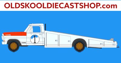 *PRE-ORDER ONLY* 1970 Ford F350 Ramp Truck - #1 1966 Le Mans 2026 ACME Shelby 1966 Endurance Racing Champions Shelby Ford Ramp Trucks A1801422 1:18 Scale