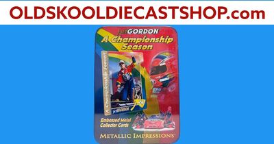 Jeff Gordon #24 A Championship Season Embossed Metal Collector Cards 1995 Metallic Impressions